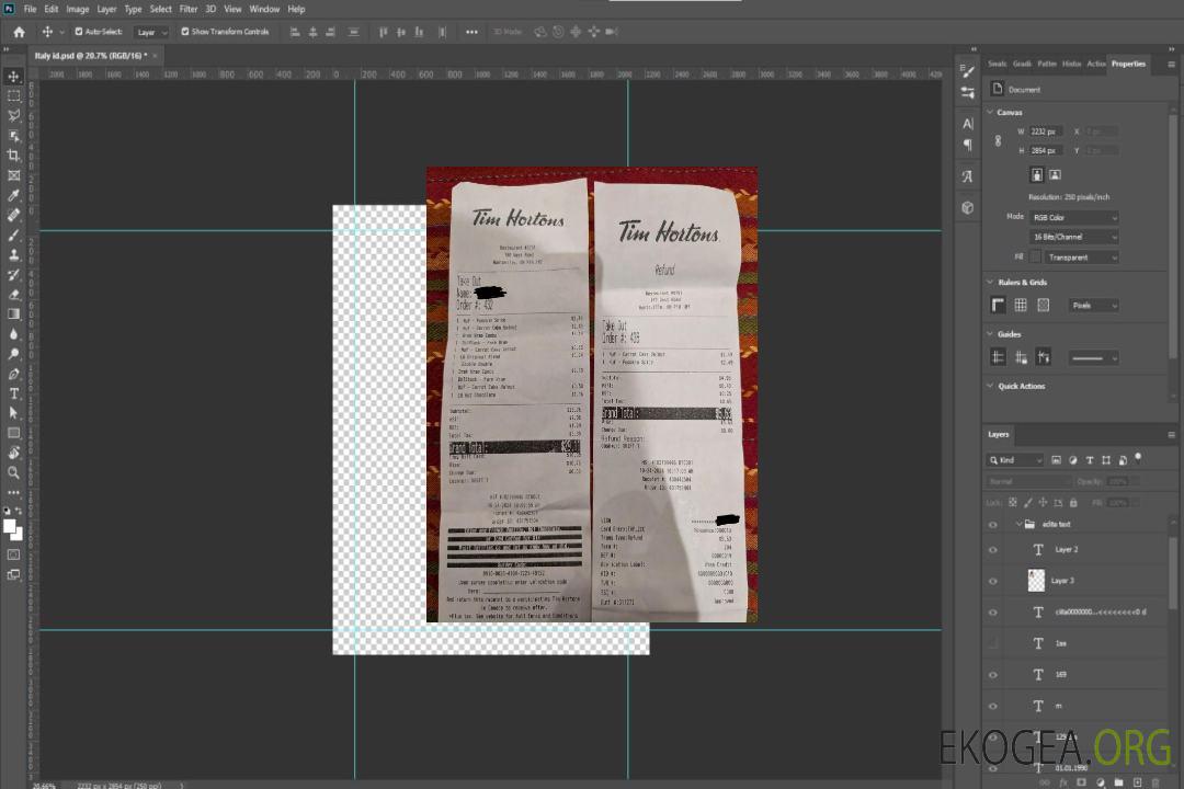 Reçu de paiement de l’entreprise Tim Hortons template